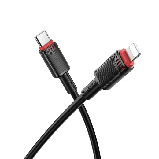 Borofone BX110 duomenų perdavimo ir įkrovimo laidas | USB-A į Lightning | 12W | 1m | juodas