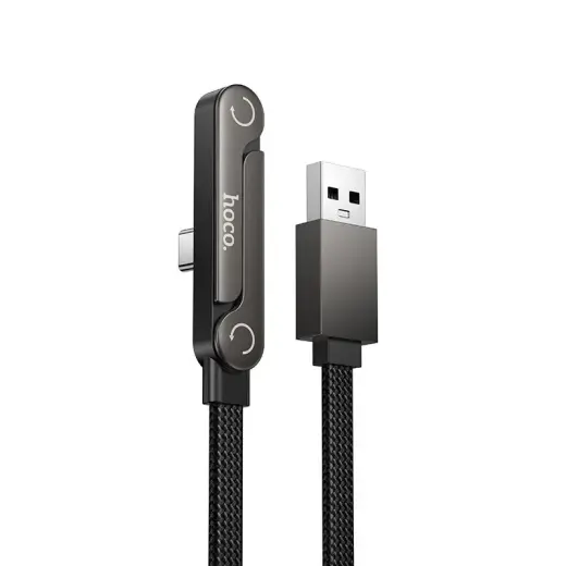 Cable with bracket USB A to USB C 3A Hoco 1,2 m U150 Exquisite black