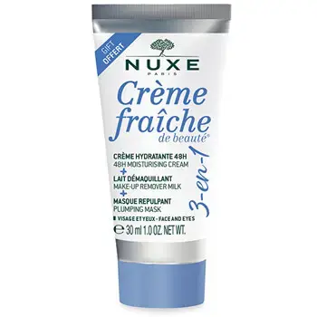 Creme Fraiche De Beauté Moisturising Cream, Make-up Remover Milk and Plumping Mask - 3-in-1 Hydrating Cream, Cleansing Milk, and Plumping Mask.