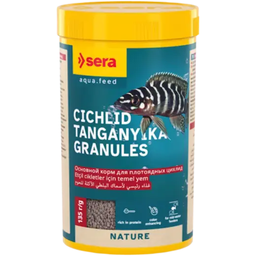 Grimstoša granulēta barība gaļēdāju cihlīdām - Sera Granured, 250ml (135g)