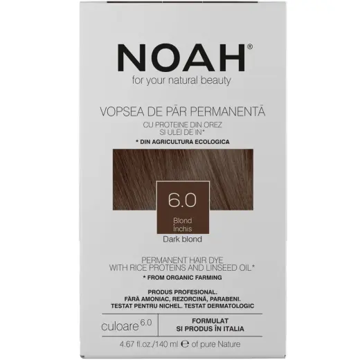 Noah, Permanent Hair Colour, Permanent Hair Dye, 6.0 Dark Blonde, 140 ml