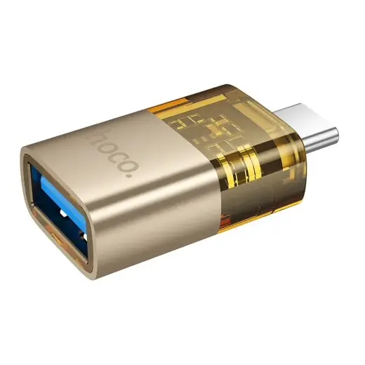 Adapter OTG USB C to USB A Hoco UA36B gold