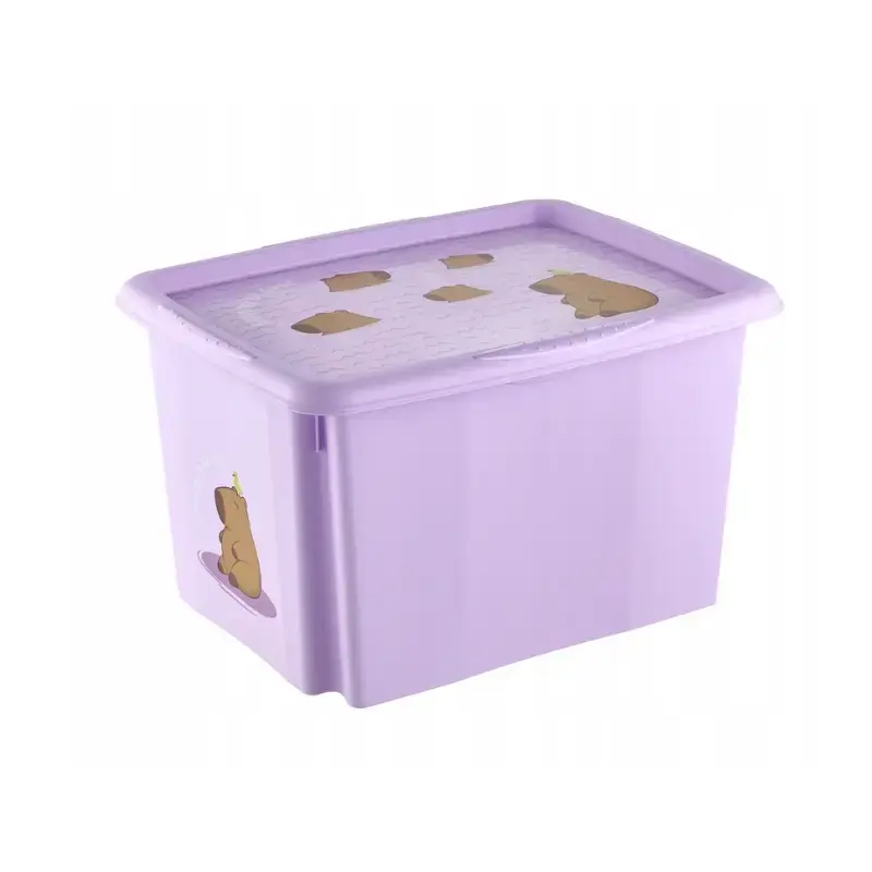 Kaste ar vāku 30L Karolina “Capybara” 45x35x27cm maigi violeta
