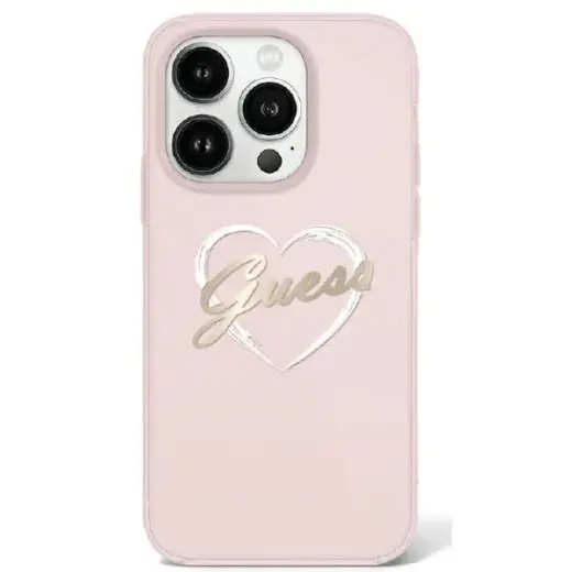 Guess GUHCP16LHCHGSPP iPhone 16 Pro 6.3" różowy|pink hardcase IML Heart