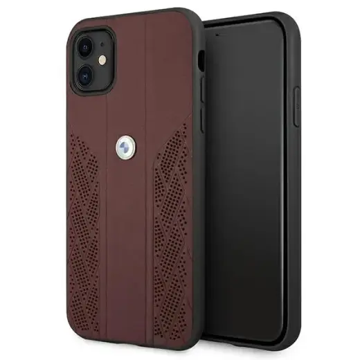 Original Case BMW Leather Curve Perforate Hardcase BMHCN61RSPPK for Iphone 11|Xr Red