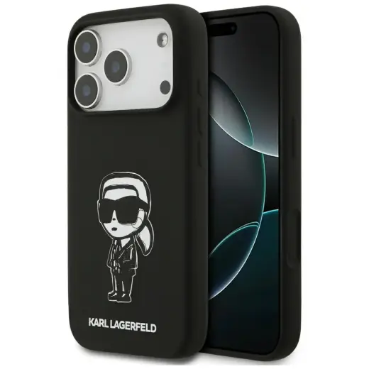 Karl Lagerfeld Karl Sketch & Logo чехол с поддержкой MagSafe для телефона iPhone 17 Pro чёрный