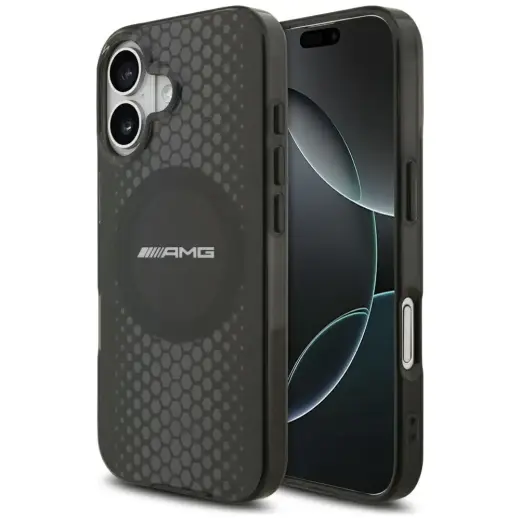 AMG Double Layer clear Graphics telefoniümbris MagSafe toega seadmele iPhone 17 must