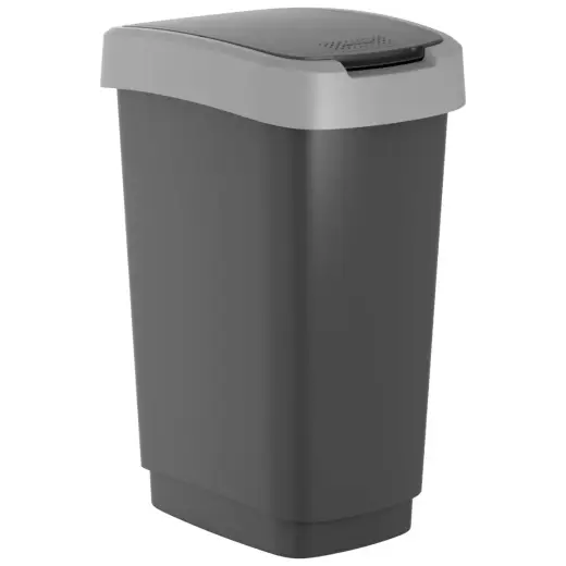 Atkrit.konteiners 25L Twist, melns/t.pelēks