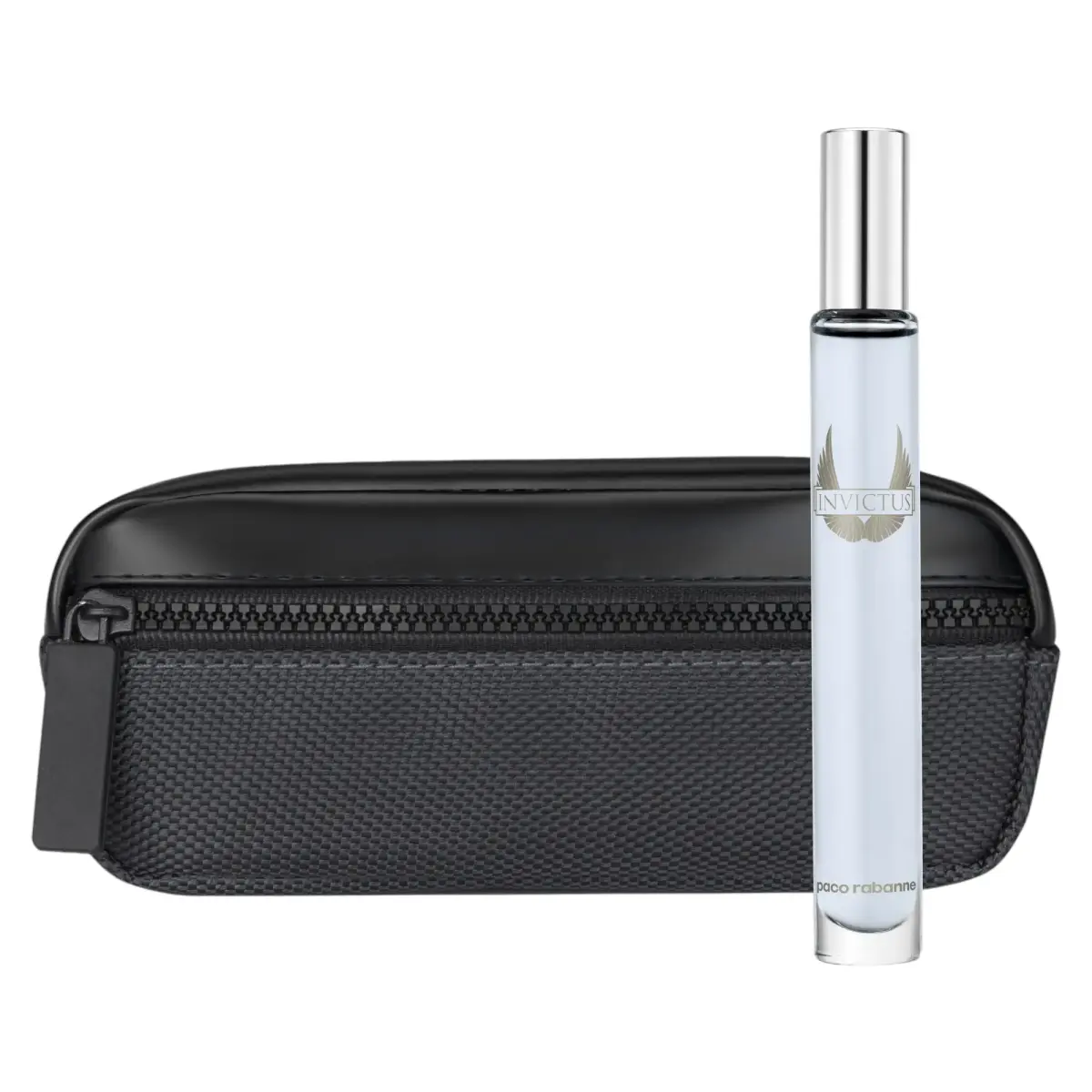 Set Paco Rabanne: Invictus, Eau De Toilette, For Men, 10 ml *Miniature + Invictus, Travel, Pouch, Black