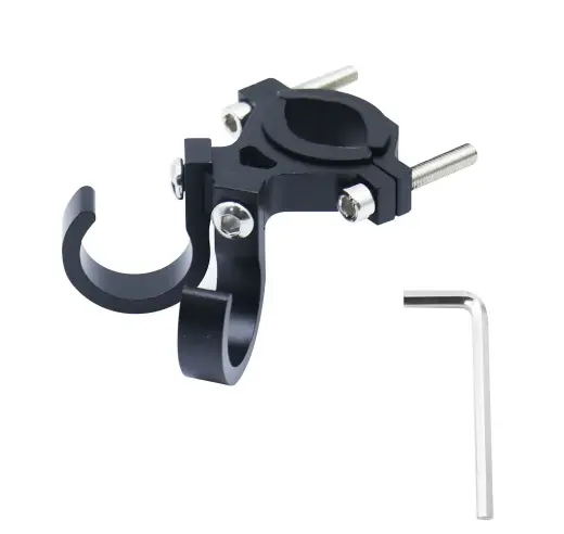 Hook for shopping with two loops for bike / scooter aluminum FS366-005 black