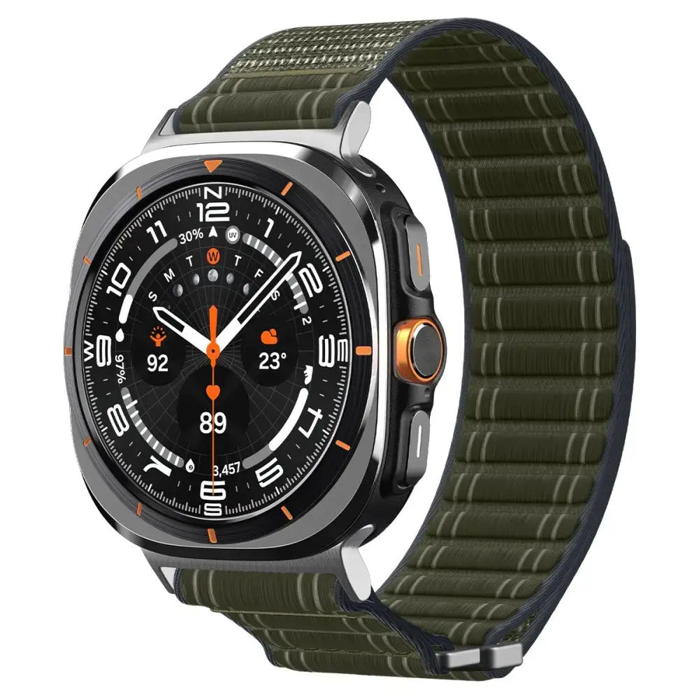 Spigen WBF0 viedpulksteņa siksniņa priekš Samsung Galaxy Watch Ultra (47 mm) | neilons | zaļa