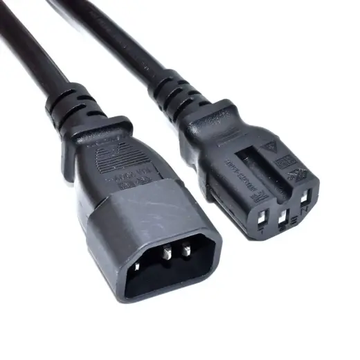 Power Cable for Server Akyga AK-UP-05 Extension CU IEC C14 | C15 1 m
