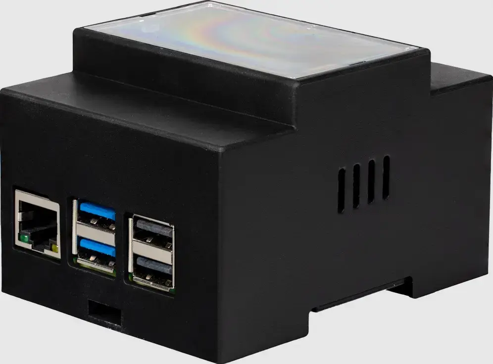 Enclosure for Raspberry Pi 5 (RPI5), for DIN rail mounting  blackJOY-IT