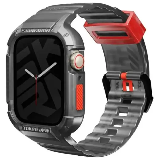 Skinarma Saido 2in1 viedpulksteņa siksniņa priekš Apple Watch (44/45 mm) | plastmasa | pelēka