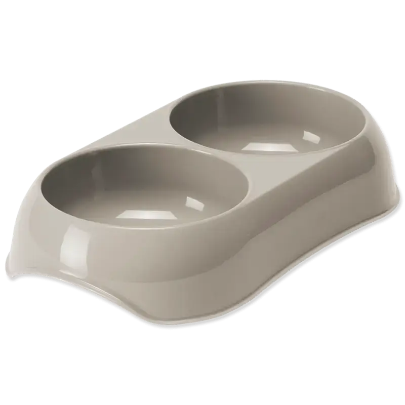 Bļoda dzīvniekiem, plastmasa : Magic Cat Plastic Double Bowl, grey,23*13cm