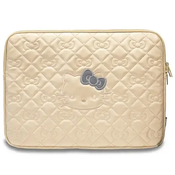 Hello Kitty Sleeve HKCSZPEKHBPD 14" złoty|gold Zip PU Quilted Bows
