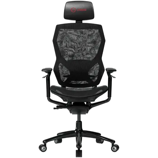 LORGAR Grace 855, Gaming chair, Mesh material, aluminium frame, multiblock mechanism, 3D armrests, 5 Star aluminium base, Class-4 gas lift, 60mm PU casters, Black