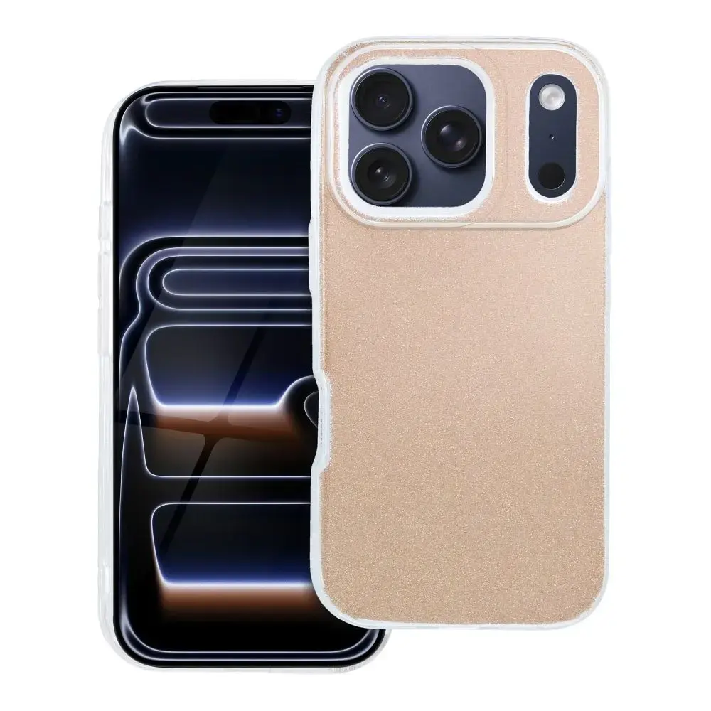 SHINING maciņš telefonam iPhone 17 Pro zelta krāsā