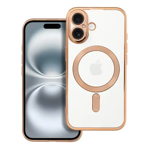 Electro Mag telefono dėklas su MagSafe palaikymu iPhone 16 auksinis