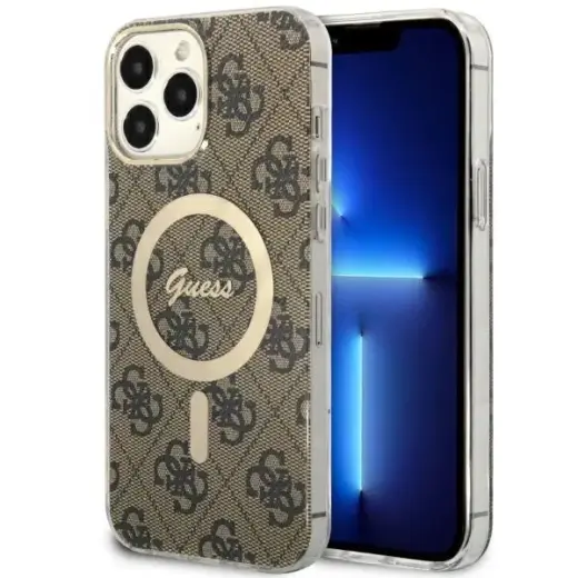 Guess GUHMP13XH4STW iPhone 13 Pro Max 6.7" brown|brown hardcase 4G MagSafe