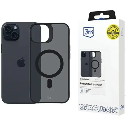 3MK Smoke MagCase чехол с поддержкой MagSafe для телефона iPhone 15 серый