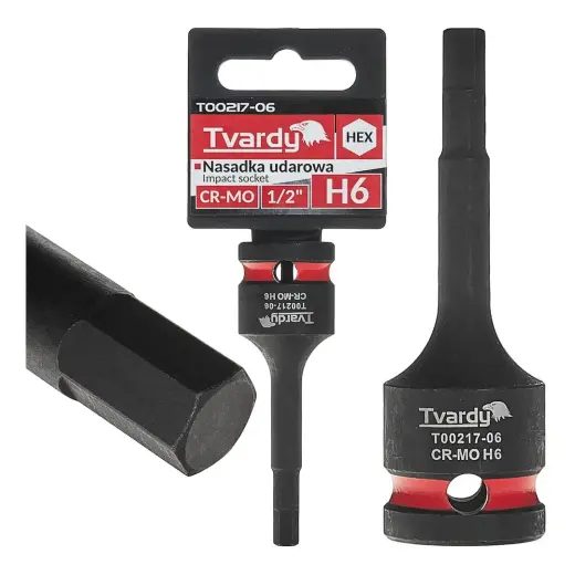 Šešiakampis smūginis antgalis 1/2" H6 CR-MO