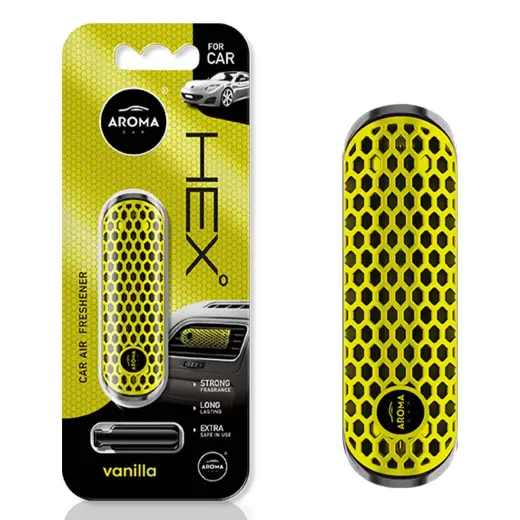 Car air freshener AROMA FANCY SHAPES POLYMER HEX Vanilla
