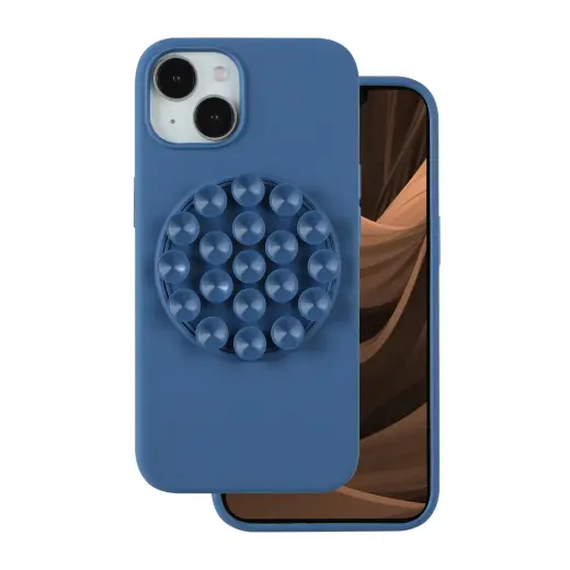Silicone Stick phone case for iPhone 15 blue