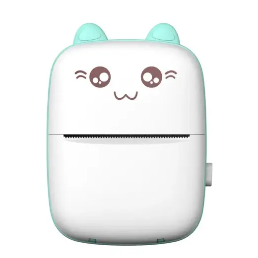 Mini bluetooth thermal printer for photos, notes white-blue