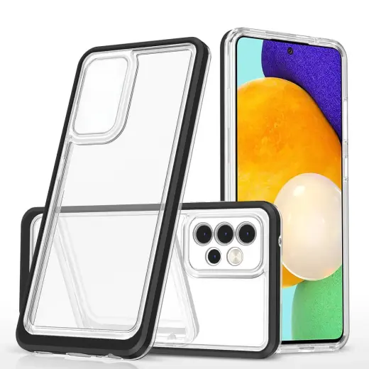 Clear 3in1 Case for Samsung Galaxy A53 5G Frame Gel Cover Black