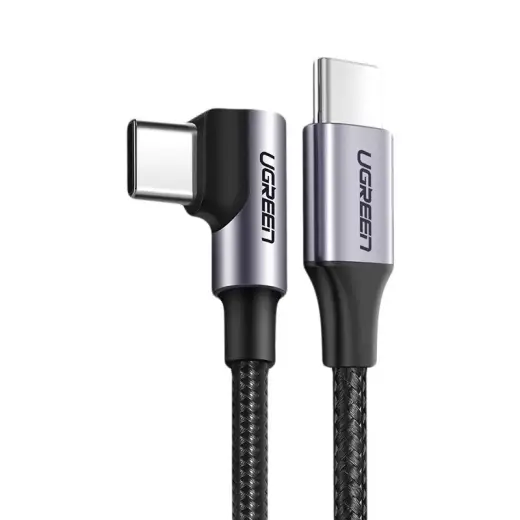 Ugreen US255 50125 datu pārraides un uzlādes vads | USB-C uz USB-C | 60W | 2m | melns, pelēks