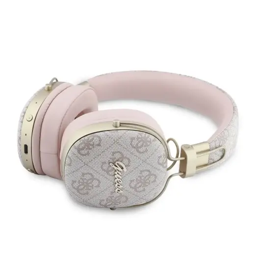 Guess 4G Metal Script Logo ENC Wireless Headphone Pink