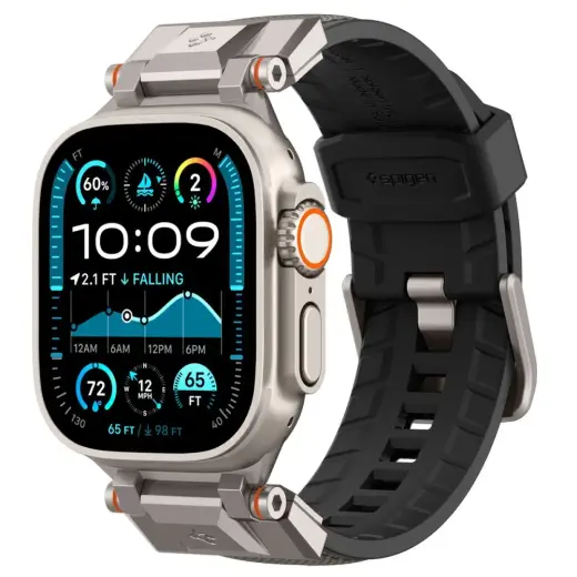 Spigen DuraPro Armor išmaniojo laikrodžio dirželis Apple Watch 6/7/8/9/10/SE/Ultra 1/2 (44/45/46/49 mm) | nailoninis | pilkas