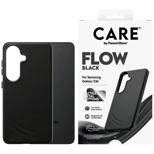 CARE by PanzerGlass Flow Black QI telefono dėklas Samsung Galaxy S26 (S942) juodas