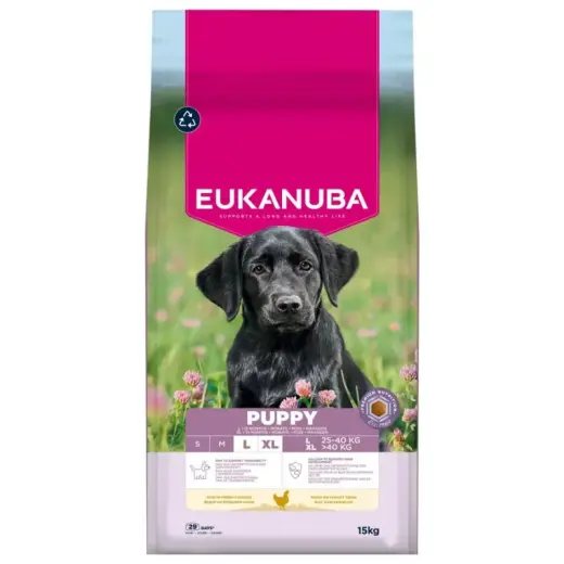 Sausa barība kucēniem - Eukanuba Puppy Large Breed Chicken, 15 kg