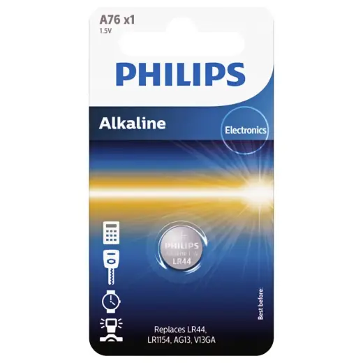 Battery PHILIPS LR44|LR1154 Minicells Alkaline 1pc Blister