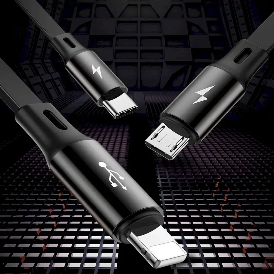 Baseus Golden Loop 3in1 USB cable - micro USB | Lightning | USB-C 3.5A 35cm - 120cm red (CAMLT-JH09)