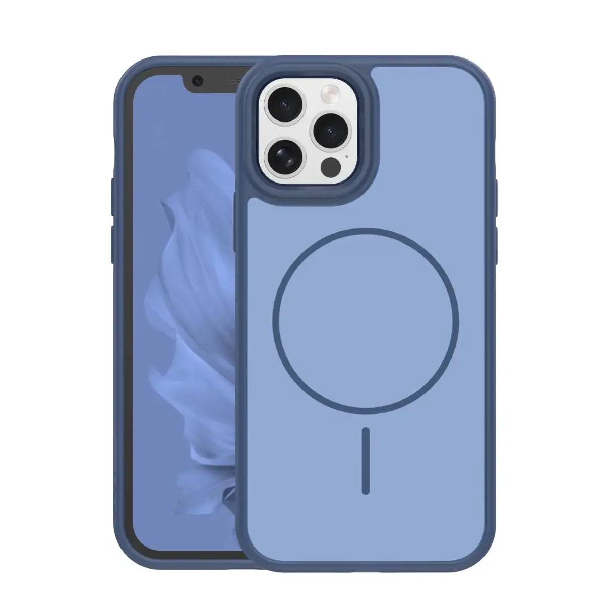 Frame Thin Mag maciņš ar MagSafe atbalstu telefonam iPhone 12 | iPhone 12 Pro zils