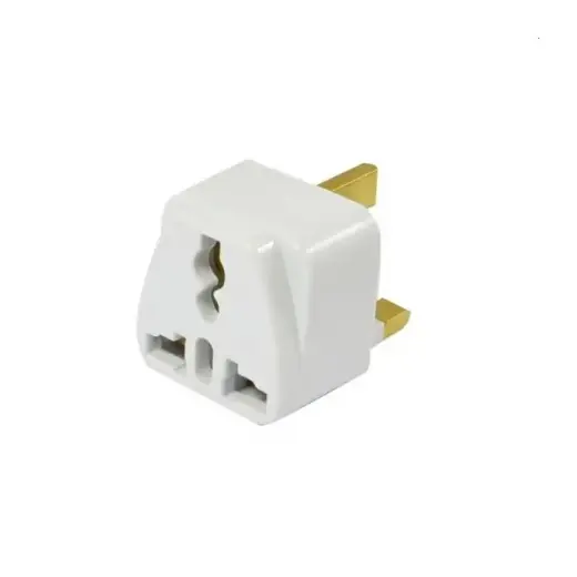 Adapter gniazdka z UK/USA na PL biały