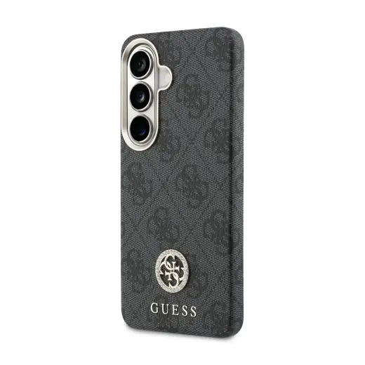 Guess PU Leather 4G Strass Logo Gold Frame чехол для телефона Samsung Galaxy S26 (S942) чёрный