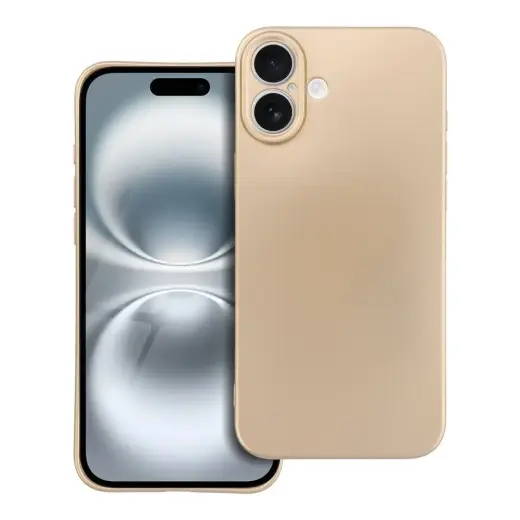 Metallic telefono dėklas iPhone 16 Plus auksinis