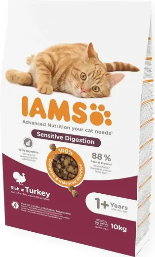 Sausā barība kaķiem - IAMS CAT Advanced Nutrition Sensitive Digestion Turkey 10 kg