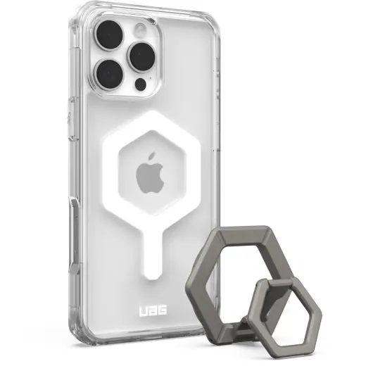 UAG Urban Armor Gear PLYO чехол с подставкой и поддержкой MagSafe для телефона iPhone 16 Pro Max белый серый