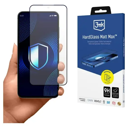 3MK HardGlass Matt Max grūdintas apsauginis stiklas telefonui Samsung Galaxy S25+ (S936) su montavimo rėmeliu