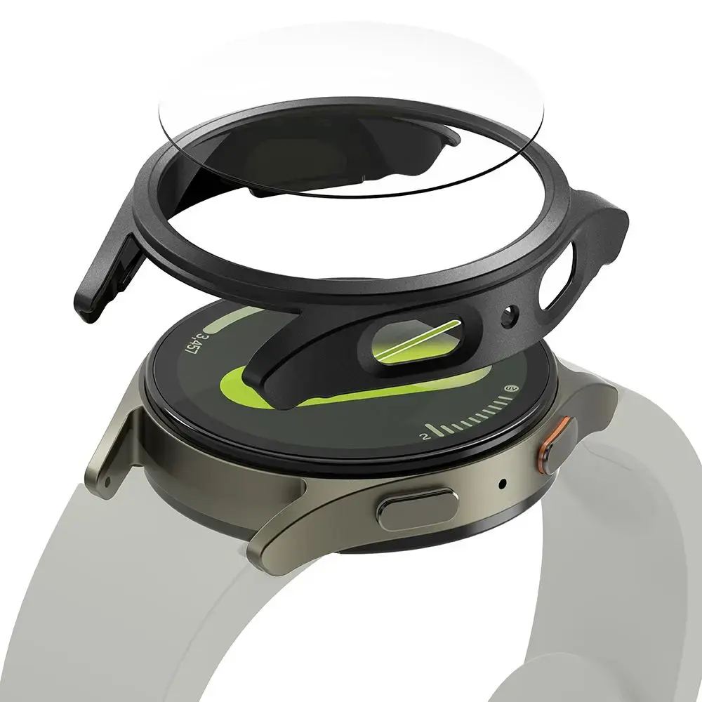 RINGKE SLIM & RŪDĪTS STIKLS GALAXY WATCH 7 (44 MM) TITĀNA MELNS