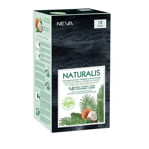 Neva, Naturalis, Permanent Hair Dye, 1.0 Intense Black, 150 ml