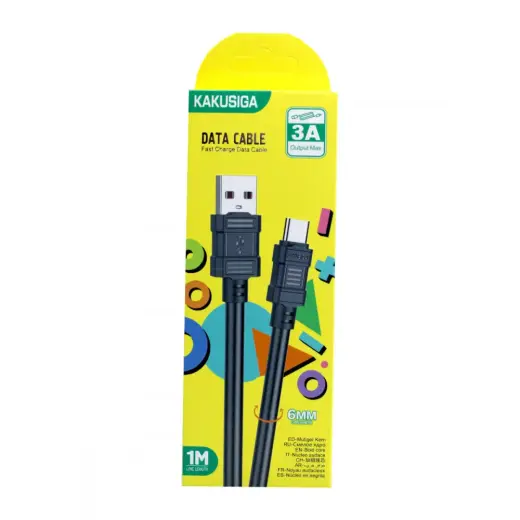 KAKU KSC-806 andmeedastus- ja laadimiskaabel | USB-A kuni USB-C | 15W | 1m | must