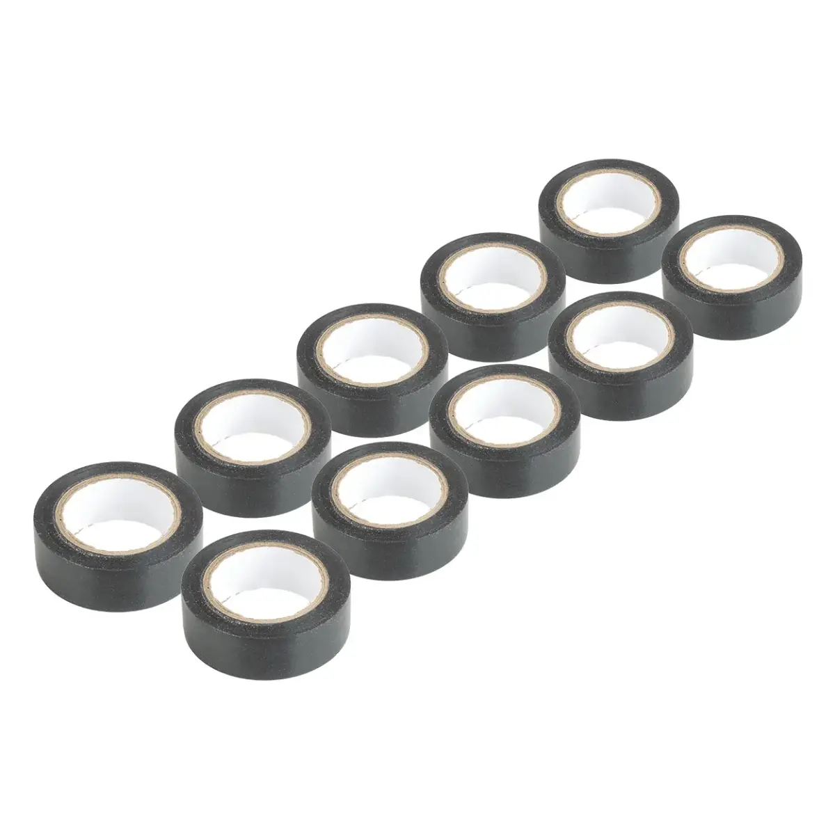 Black PVC electrical tapes set 10 pcs 19mm x 10m x 0.13mm AMIO-04845