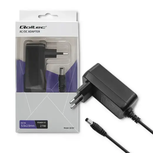 Qoltec Plug-in power supply 27W | 9V | 3A | 5.5*2.5