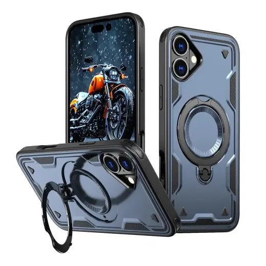 Hybrid Armor Trendy telefono dėklas su MagSafe palaikymu iPhone 16 mėlynas